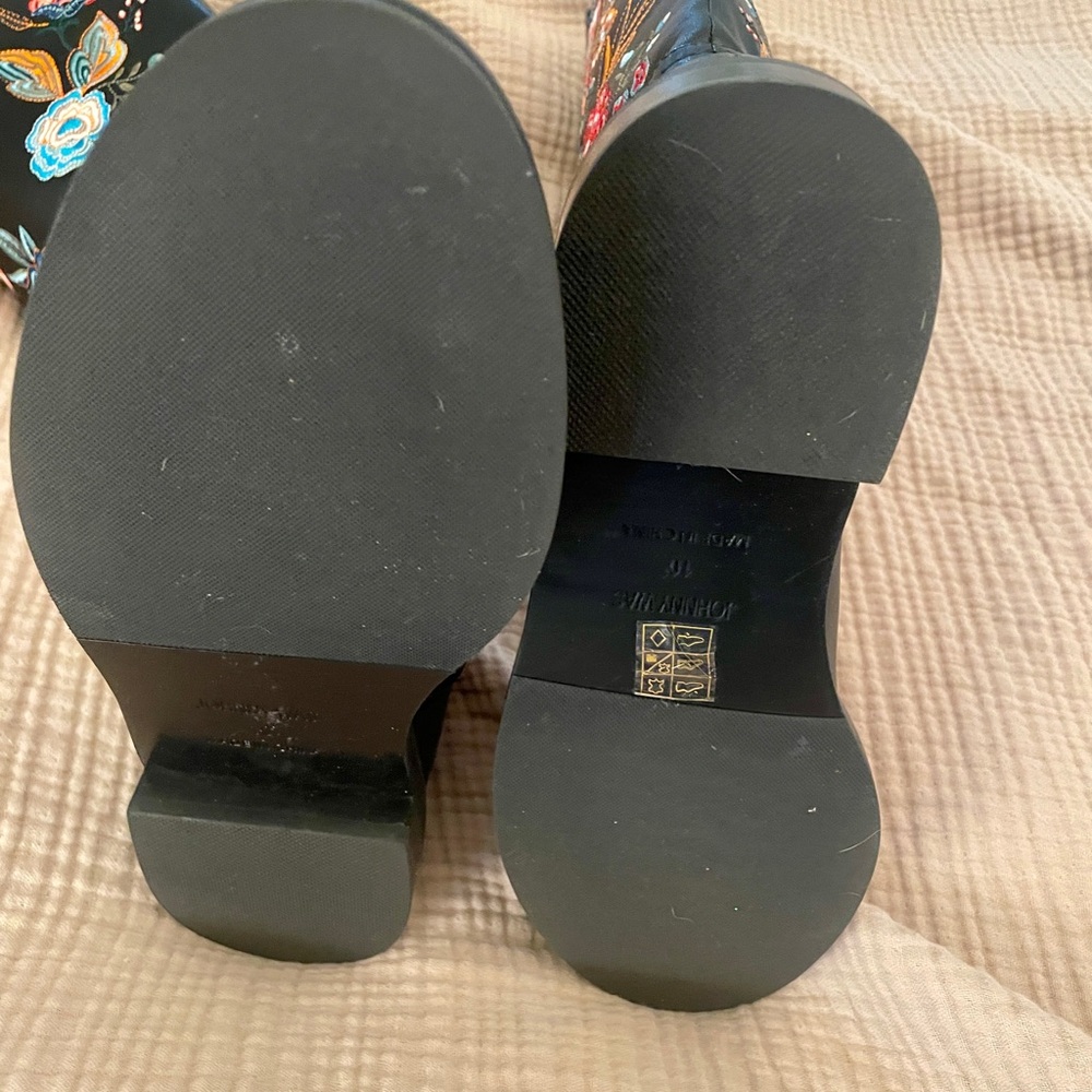 🤩 Johnny Was Bianca Black Tall Shaft Boots with Floral Embroidery. Size 10. - Picture 8 of 8